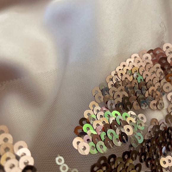 NWT Vince Camuto Sequin Blush Rose Gold Metallic Sheath Dress 14 (fits like 12) - Picture 7 of 16